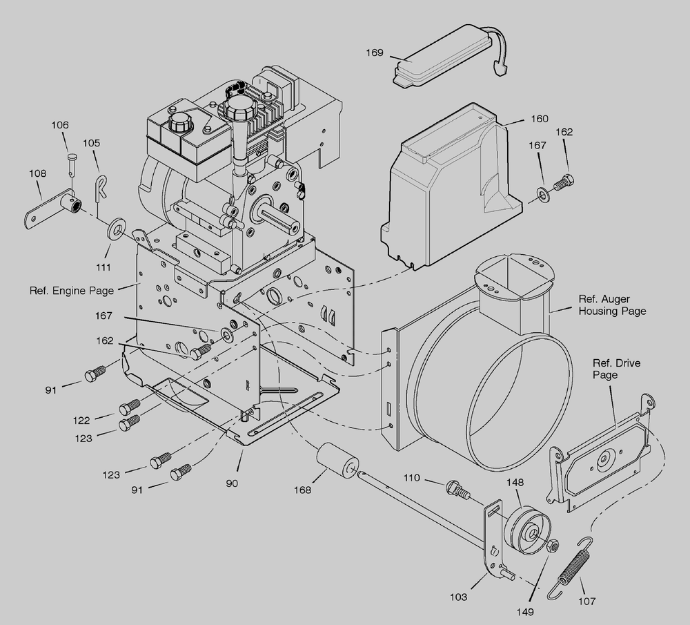 Frame Diagram and Parts List for 627117X43A 2004 Briggs and Stratton Snow Blower